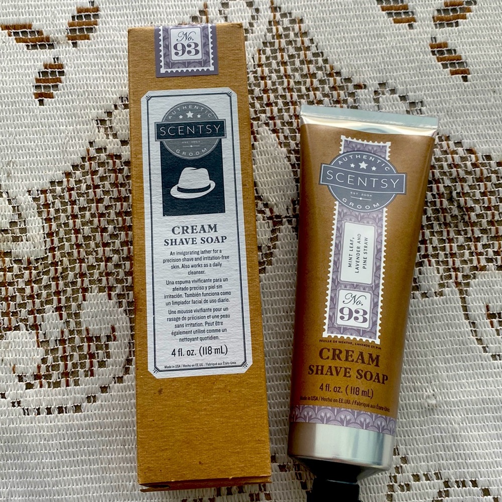 NEW Scentsy No. 93 Cream Shave Soap Mens Authentic Groom NIB